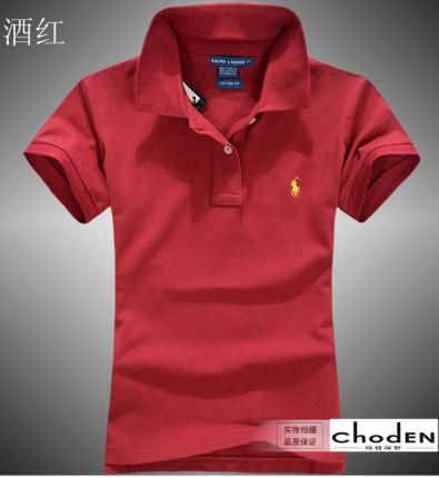 【定制】酒紅色女士純棉POLO衫制作，免費設計